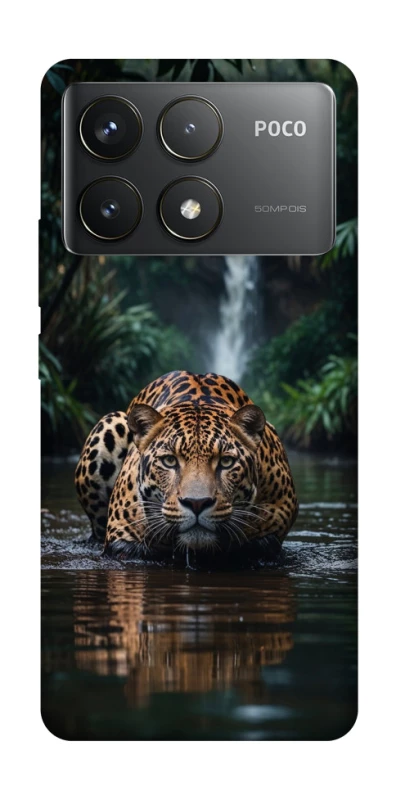 Чохол на Xiaomi Poco F6 Pro Leopard in water фото 1 з 1