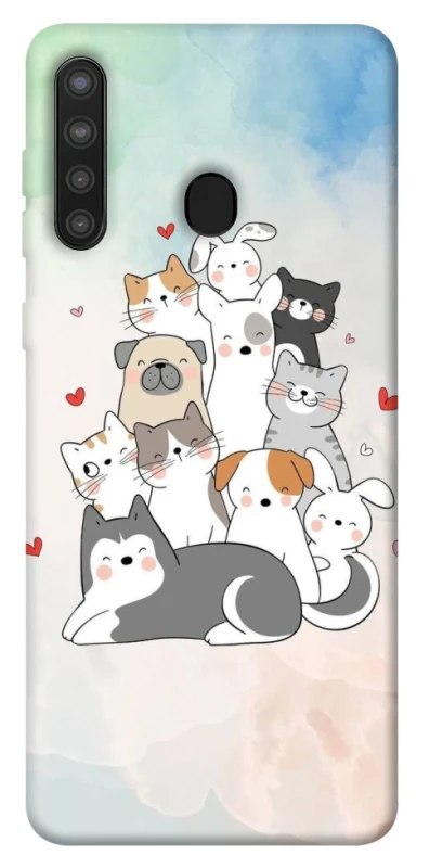 Чохол на Samsung Galaxy A21 Funny Pets ver.2 фото 1 з 1