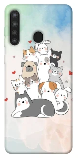Чохол на Samsung Galaxy A21 Funny Pets ver.2 фото 1 з 1