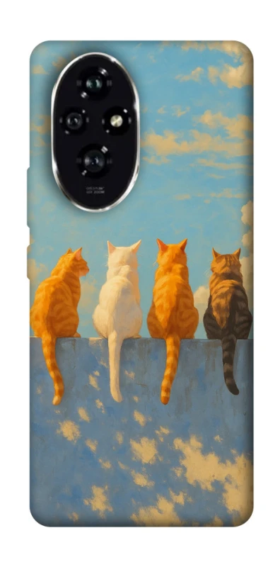 Чохол на Honor 200 cats on wall фото 1 з 1