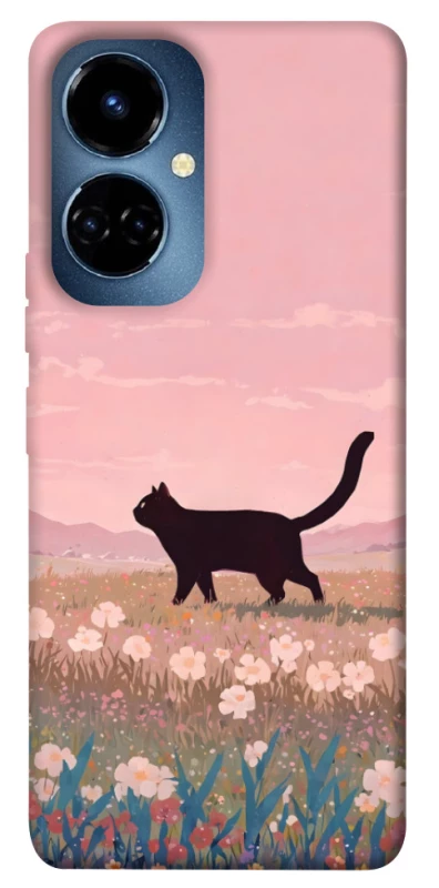 Чехол на TECNO Camon 19 Pro cat on a field фото 1 из 1