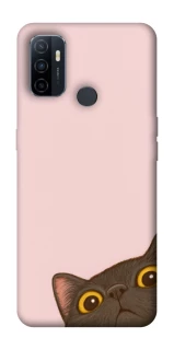 Чохол на Oppo A53 / A32 / A33 Peeping cat фото 1 Чохол на Oppo A53 / A32 / A33 Peeping cat фото 1 з 1