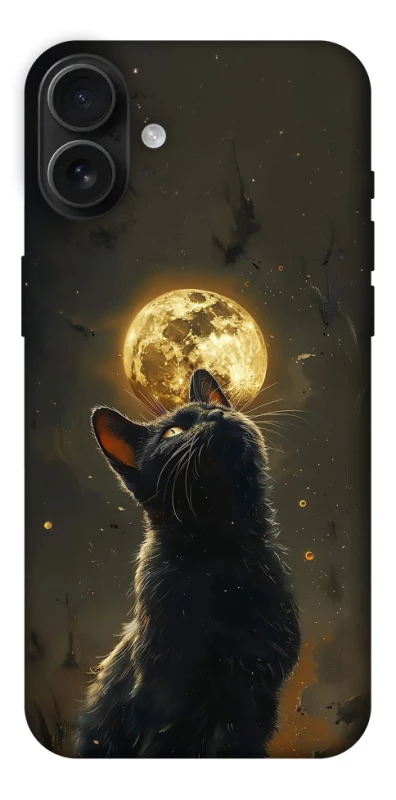 Чохол на Apple iPhone 16 Plus Кіт під місяцем v2 фото 1 з 1