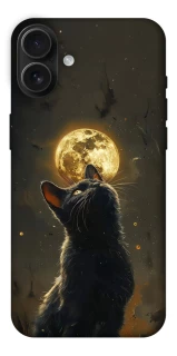 Чехол на Apple iPhone 16 Plus Кот под луной v2 фото 1 из 1