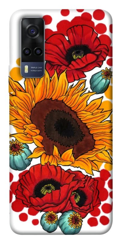 Чохол на Vivo Y53s Соняшники та маки фото 1 з 1