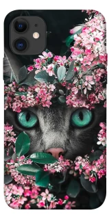 Чехол на Apple iPhone 11 (6.1") Кот в цветах фото 1 из 1