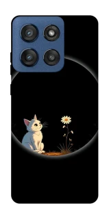Чехол на Motorola Edge 60 Stylus Cat and flower фото 1 из 1