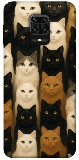 Чохол на Xiaomi Redmi Note 9s / Note 9 Pro / Note 9 Pro Max Colorful Cat Collage фото 1 з 1