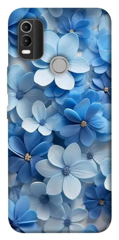 Чехол на Nokia C21 Plus Синие цветы фото 1 из 1
