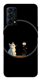 Чехол на Oppo Reno 5 4G Cat and flower фото 1 из 1