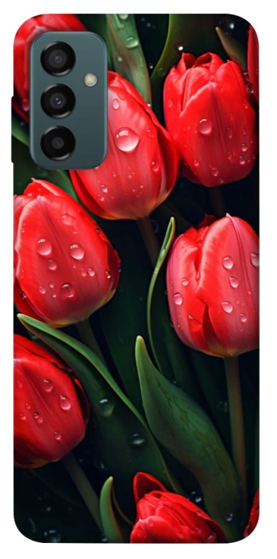 Чехол на Samsung Galaxy M13 4G Красные тюльпаны фото 1 из 1