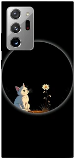Чехол на Samsung Galaxy Note 20 Ultra Cat and flower фото 1 из 1