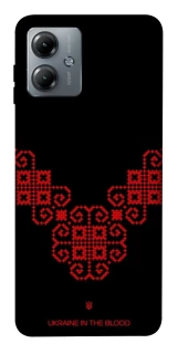 Чехол на Motorola Moto G14 Черно-красная вышиванка фото 1 из 1