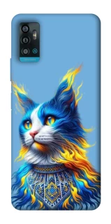 Чехол на ZTE Blade A71 Кот патриот фото 1 из 1