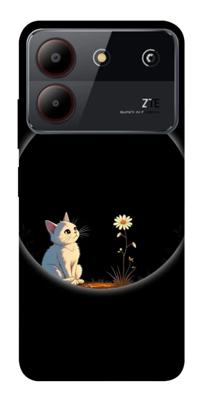 Чохол на ZTE Blade A54 4G Cat and flower фото 1 з 1