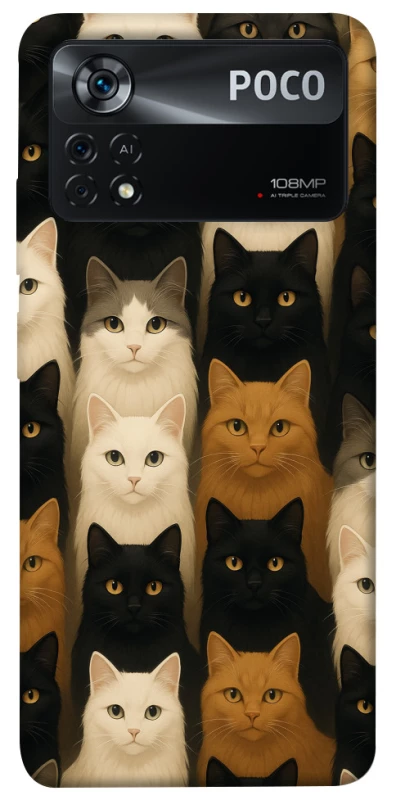 Чохол на Xiaomi Poco X4 Pro 5G Colorful Cat Collage фото 1 з 1