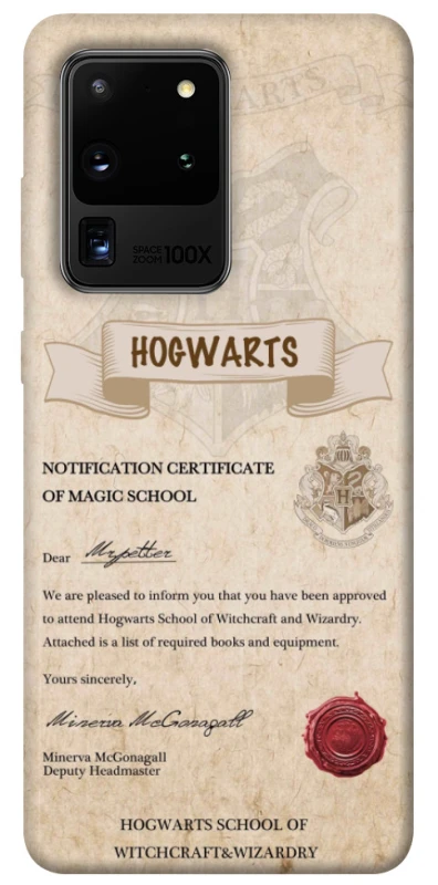 Чехол на Samsung Galaxy S20 Ultra The Hogwarts acceptance letter фото 1 из 1