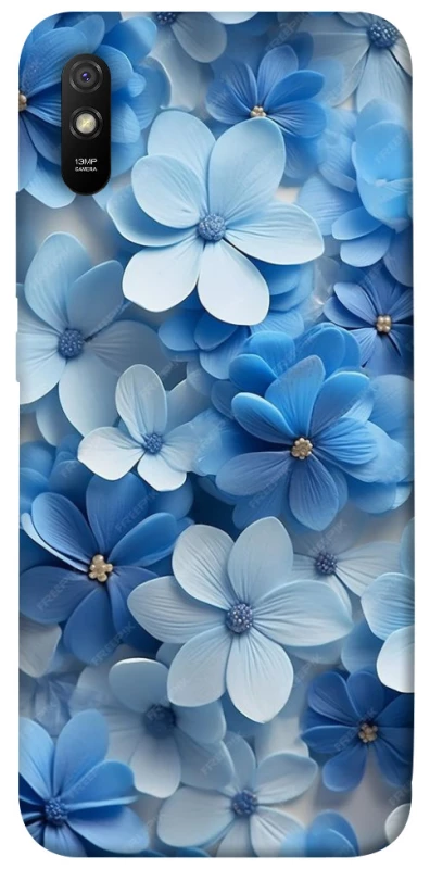 Чохол на Xiaomi Redmi 9A Сині квіти фото 1 з 1