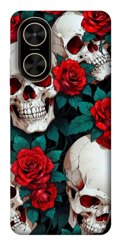 Чохол на Xiaomi Poco C71 skull and rose фото 1 з 1