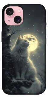 Чехол на Apple iPhone 15 (6.1") Кот под луной фото 1 из 1