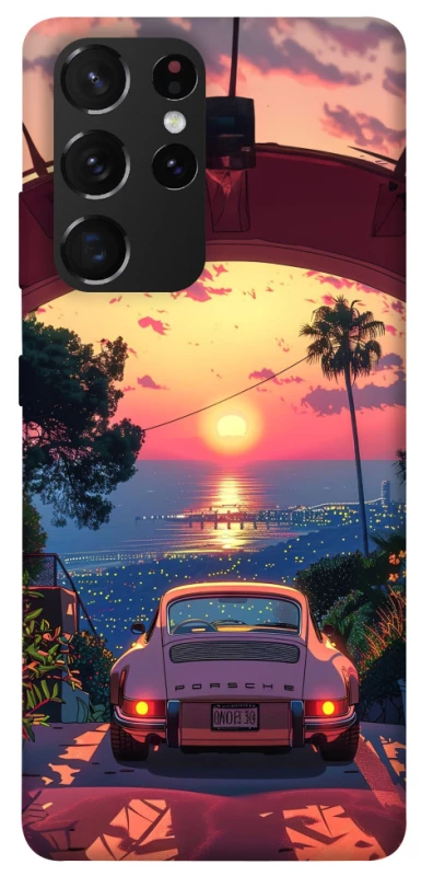 Чехол на Samsung Galaxy S21 Ultra Porsche at sunset фото 1 из 1