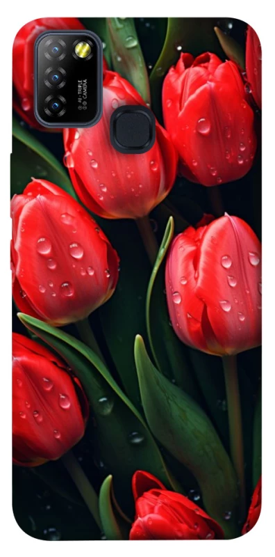 Чохол на Infinix Hot 10 Lite Червоні тюльпани фото 1 з 1