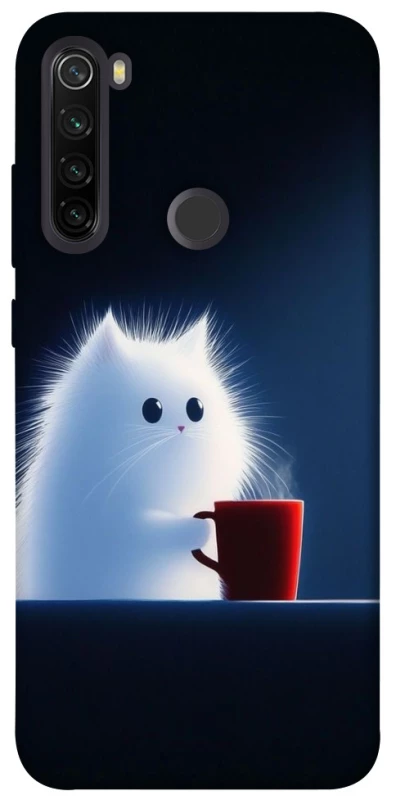 Чехол на Xiaomi Redmi Note 8T Чехол кот с кофе фото 1 из 1