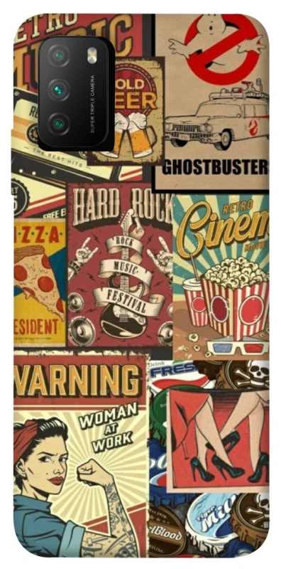 Чохол на Xiaomi Poco M3 Retro collage ver.2 фото 1 з 1