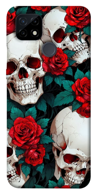 Чехол на Realme C21 skull and rose фото 1 из 1