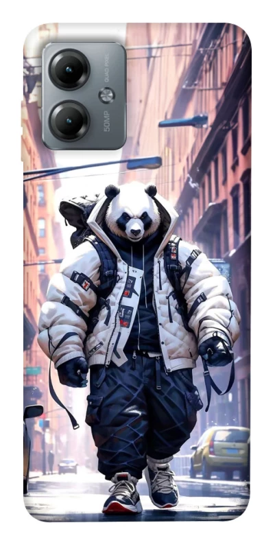 Чехол на Motorola Moto G14 Панда курьер фото 1 из 1