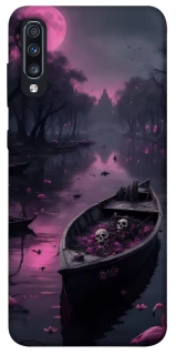 Чехол на Samsung Galaxy A70 (A705F) Boat and flamingo фото 1 из 1