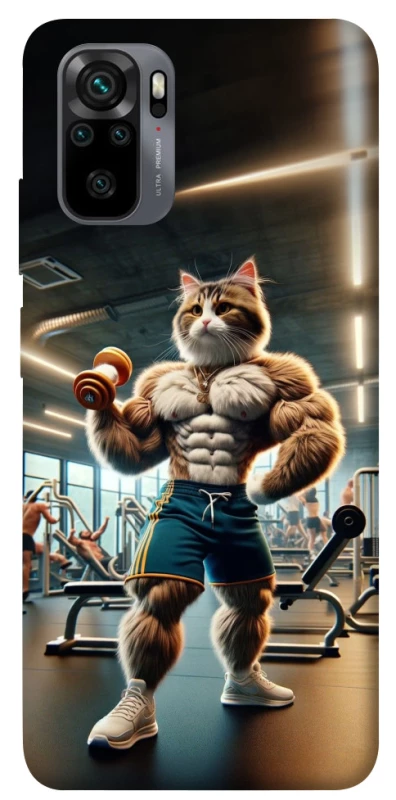 Чехол на Xiaomi Redmi Note 10 / Note 10s Качок кот фото 1 из 1