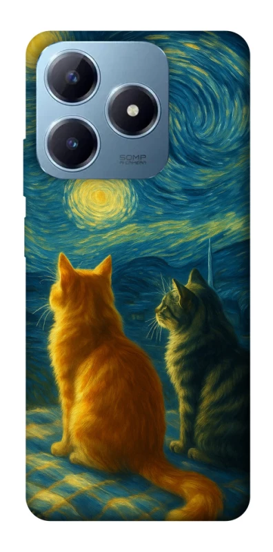 Чохол на Realme C63 Cats under the stars фото 1 з 1