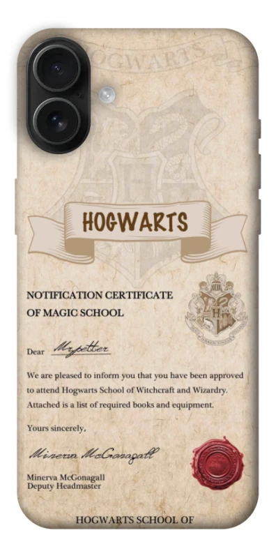 Чехол на Apple iPhone 16 Plus The Hogwarts acceptance letter фото 1 из 1