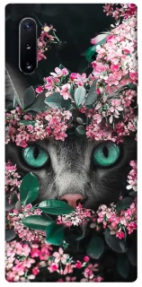 Чохол на Samsung Galaxy Note 10 Plus Кіт в квітах фото 1 з 1