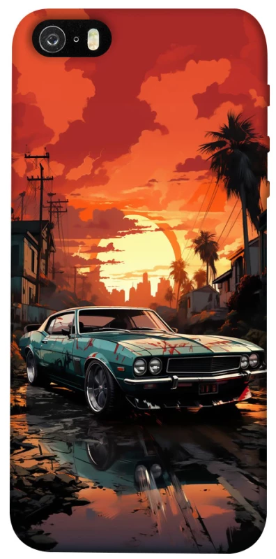 Чехол на Apple iPhone 5/5S/SE Car at sunset фото 1 из 1