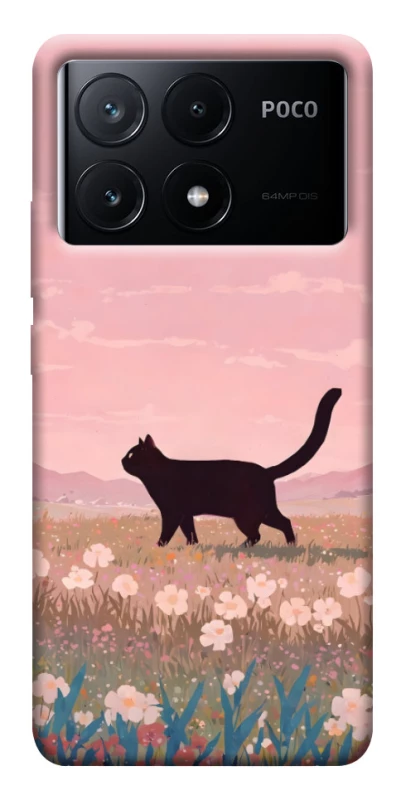 Чехол на Xiaomi Poco X6 cat on a field фото 1 из 1