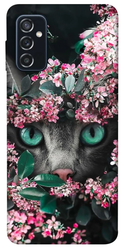 Чехол на Samsung Galaxy M52 Кот в цветах фото 1 из 1