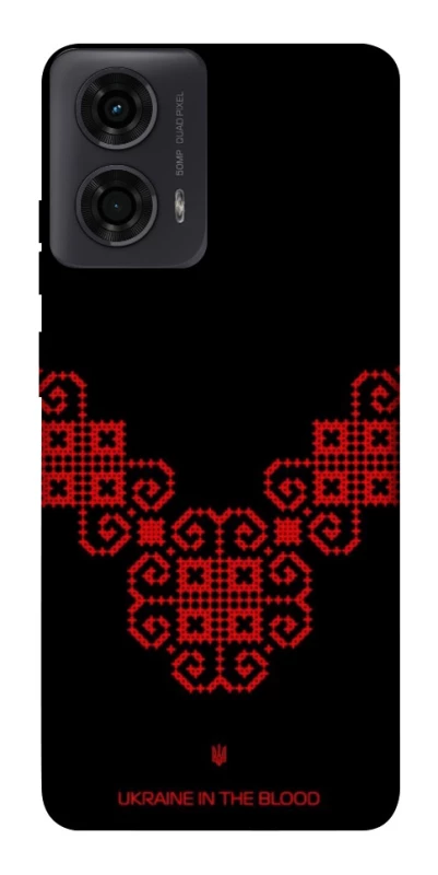 Чехол на Motorola Moto G04 Черно-красная вышиванка фото 1 из 1