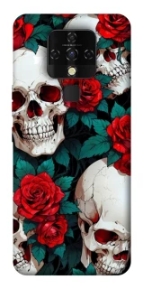 Чохол на TECNO Camon 16 SE skull and rose фото 1 з 1