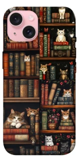 Чехол на Apple iPhone 15 (6.1") Cats & Books фото 1 из 1