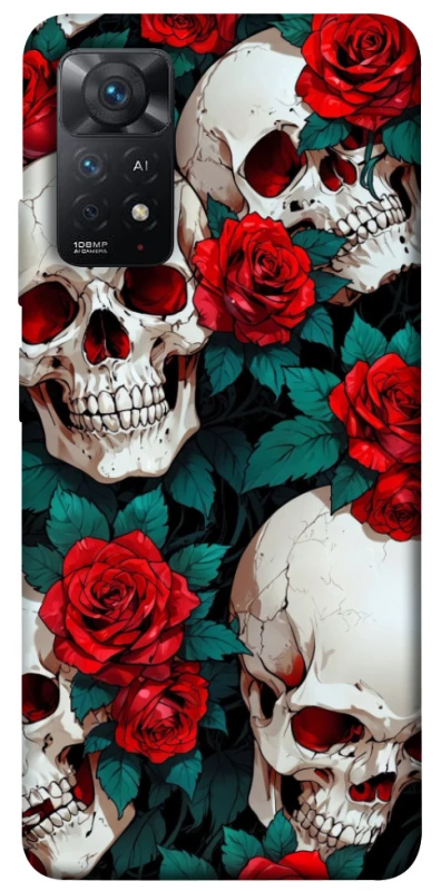 Чохол на Xiaomi Redmi Note 12 Pro 4G skull and rose фото 1 з 1