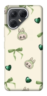 Чехол на TECNO Pova 7 Labubu Green Heart фото 1 из 1