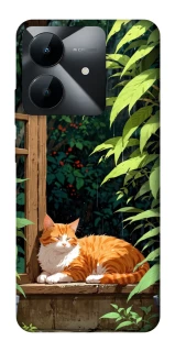 Чехол на Realme Note 60x red cat фото 1 из 1