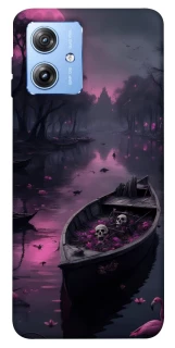 Чехол на Motorola Moto G84 Boat and flamingo фото 1 из 1