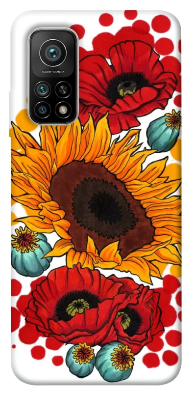 Чохол на Xiaomi Mi 10T Соняшники та маки фото 1 з 1