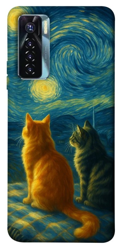 Чехол на TECNO Camon 17 Pro Cats under the stars фото 1 из 1