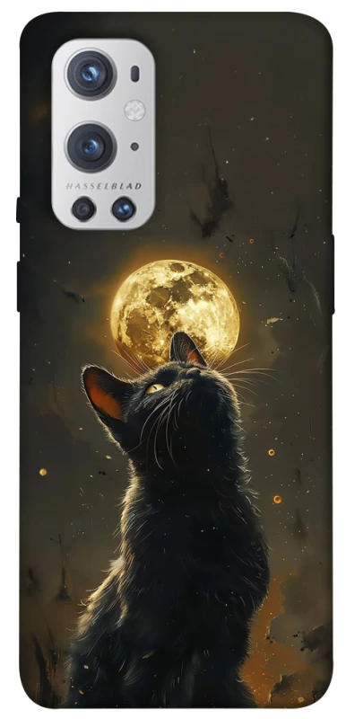 Чохол на OnePlus 9 Pro Кіт під місяцем v2 фото 1 з 1