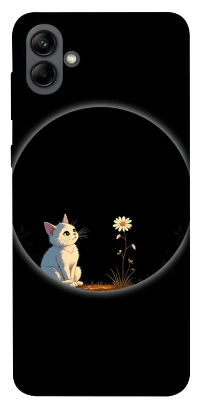Чехол на Samsung Galaxy A04 Cat and flower фото 1 из 1