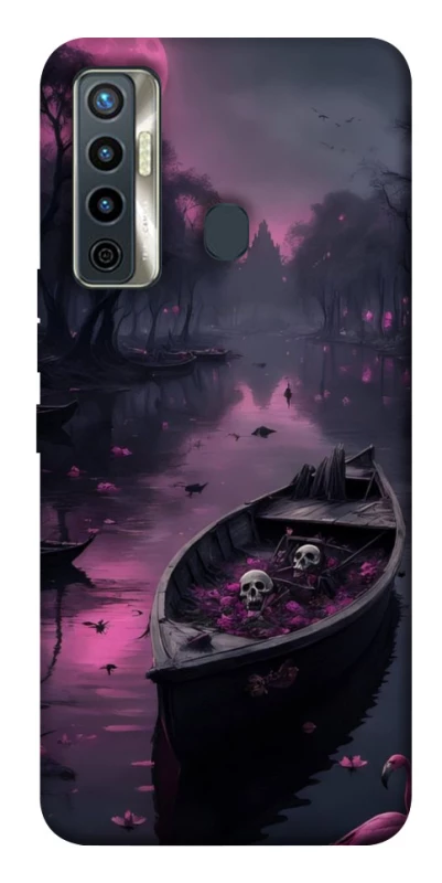 Чохол на TECNO Camon 17 Boat and flamingo фото 1 з 1